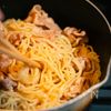 紹興酒香る豚バラの黒酢焼きそばの工程3