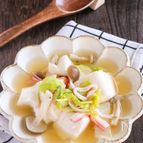 寒い日にホッっとする♡白菜とかにかまのお豆腐とろーりあんかけ