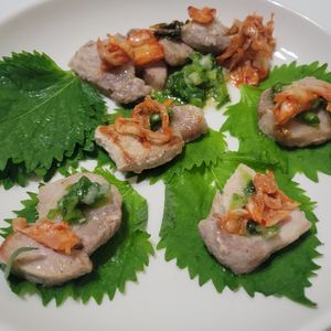 1バーバミーの作ってみた!投稿(【大葉モクサルとねぎナムル】さっぱり系スタミナおかず！)
