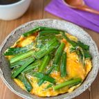 レンジで一発♪【ふわふわニラたま丼】