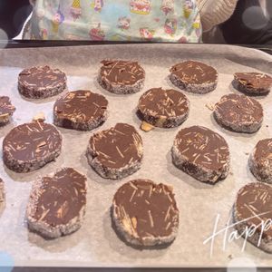 mi♡の作ってみた!投稿(チョコチップとアーモンドの米粉ココアクッキー〜グルテンフリー)