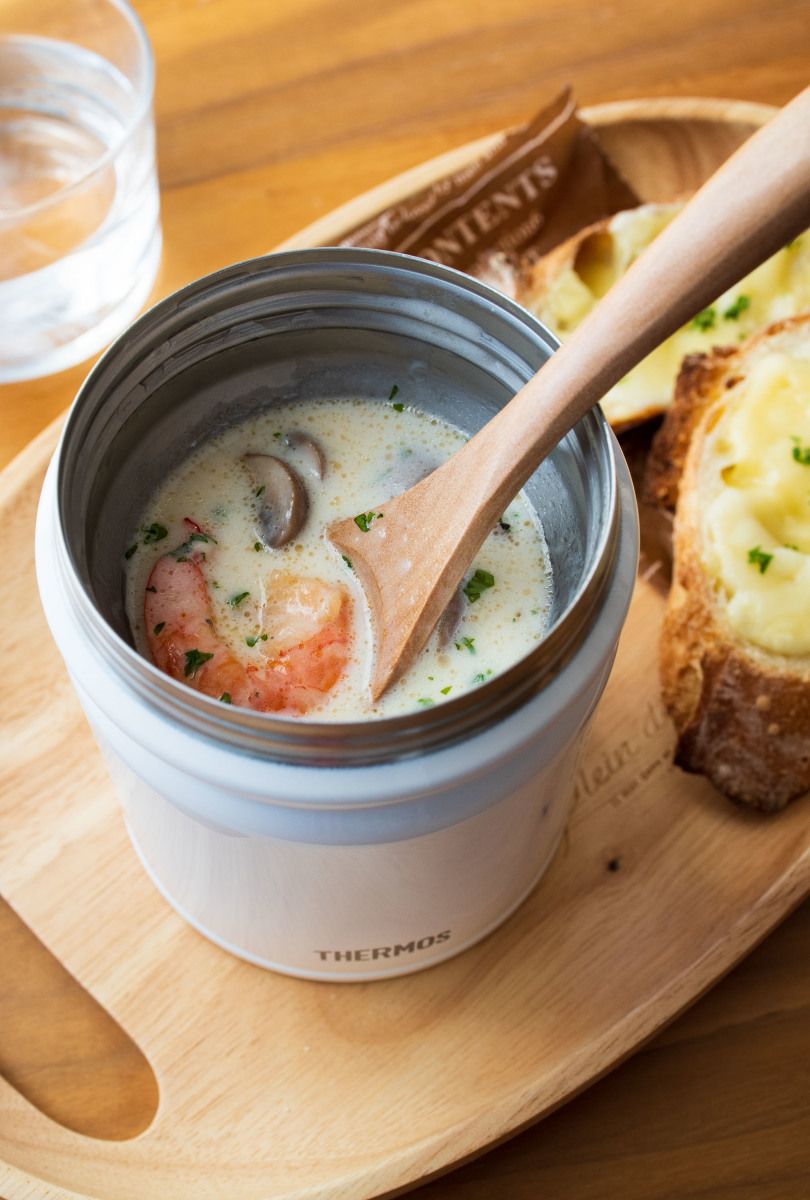 ベイクドポークチョップとマッシュルームのクリームスープのレシピ