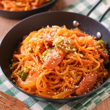 【焼きナポリタン】ゆでずに簡単！パパッとランチに◎