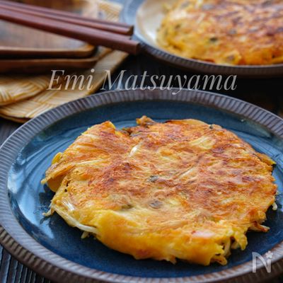 小麦粉不要!*もやしとしめじとハムの絶品卵チーズおやき*