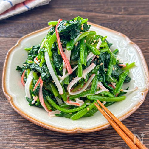 箸がとまらない♪【ほうれん草とかにかまの和風ナムル】