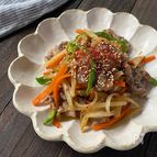 牛こまで！野菜たっぷり焼肉風