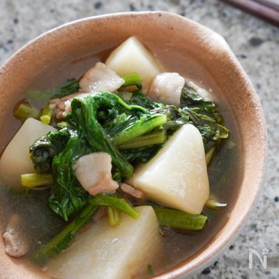 和食でほっこりと『蕪と豚肉のあんかけ』