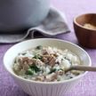 ごま油香る♪牛肉と春菊のおかゆ