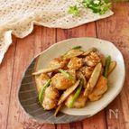 「牡蠣だし醤油で」鶏とごぼうの甘辛照り焼き