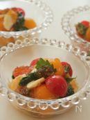 トマトとモッツアレラ、紫蘇の和風ジュレサラダ