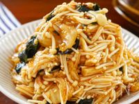 最強腸活おかず!レンジで簡単【えのきの海苔キムチ和え】