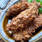 玄米フレークでザクザク♪鶏むね肉のクリスピーチキン