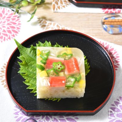 七夕に♪涼やかおもてなし簡単料理【そうめんの寒天寄せ】