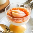 【砂糖・生クリームなし】桃の豆乳パンナコッタ