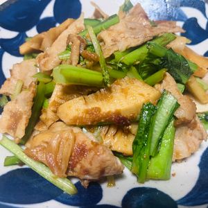 新米ちゃんの作ってみた!投稿(コクうま！たけのこと小松菜と豚バラの回鍋肉)