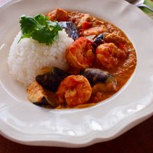 【海老となすのトマトカレー】ルウなしで、ちょっと贅沢カレー