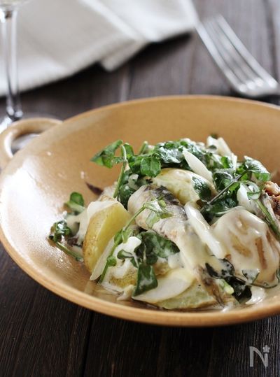 新じゃがとクレソンとオイルサーディンの辛子マヨネーズサラダ By 笠原知子 レシピサイト Nadia ナディア プロの料理家のおいしいレシピ