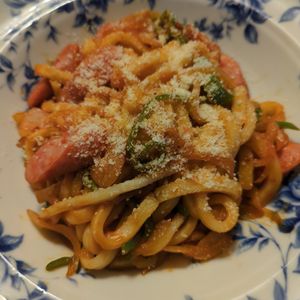 たりおの作ってみた!投稿(ナポリタン風！焼きうどん♩簡単ずぼらランチ)