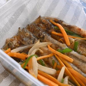 こざかなの作ってみた!投稿(MSC認証のカラフトシシャモの南蛮漬け)