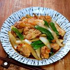 鶏肉と新玉ねぎの生姜焼き