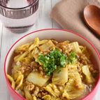 【豚ひき肉と白菜の麺つゆカレー丼】困った時のお助けレシピ！