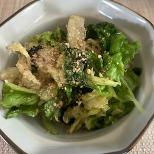 haru＊hanaの作ってみた!投稿(サニーレタスと黒ばらのりのナムル)