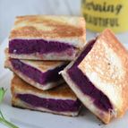 【紫芋と生ハムのフライパンホットサンド】おつまみにもおススメ