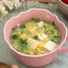 簡単ふわとろ♡豆苗と卵の中華スープ【ヘルシー・節約】