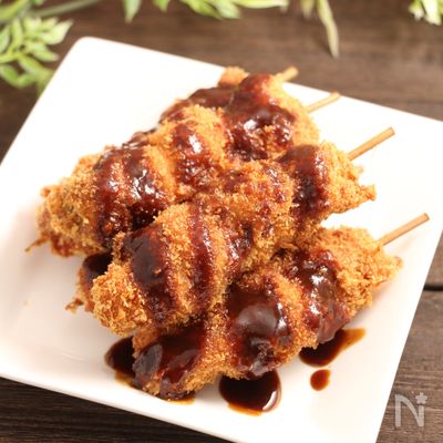 焼き鳥もも串の串かつ