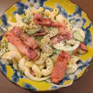 たりおの作ってみた!投稿(【ベーコンチーズのマカロニサラダ】コクうま濃厚♡ワインに合う)