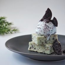 チョコミントアイスで作る【チョコミントブラウニー】