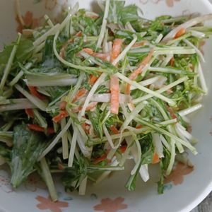ぽぽペの作ってみた!投稿(ごぼうと水菜の《居酒屋風♡バリ旨サラダ》)