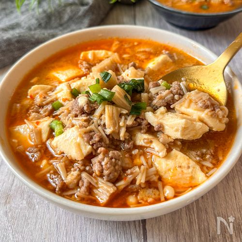 えのきでかさ増し♩【麻婆えのき豆腐】