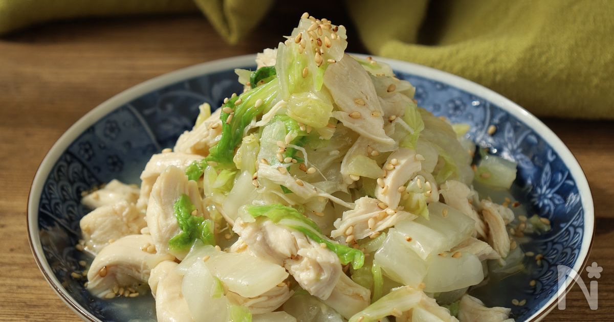 電子レンジで簡単！やみつきシャキうま白菜ささみナムル