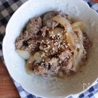 新玉ねぎと牛こま肉で！レンジ牛皿