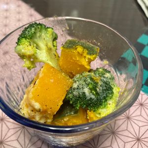 けいの作ってみた!投稿(簡単なのにコクうま♩ブロッコリーとかぼちゃのサラダ)