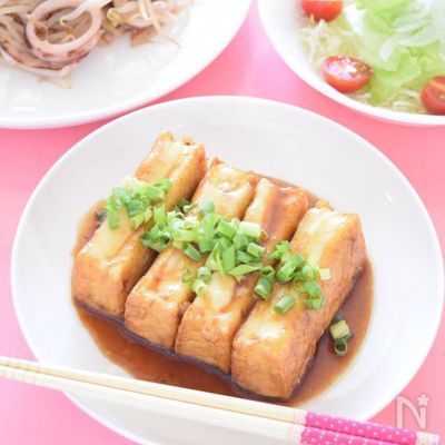 厚揚げチーズの照り焼き お財布節約レシピ♪