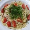 週一だけは頑張ります💦の作ってみた!投稿(ランチ格上げ！大葉とツナの和風パスタ)