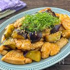 ご飯がすすむ！【鶏むね肉となすの甘酢炒め】