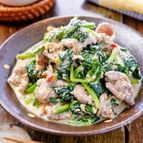【ほうれん草と豚肉のピリ辛ごま味噌だれ和え】やみつき副菜♪