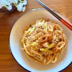パパッと5分！ちくわと長ねぎの焼うどん