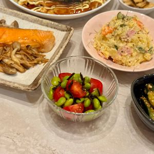 すじのこの作ってみた!投稿(切って和えるだけ！おつまみに♪ミニトマトと枝豆の塩こんぶ和え)