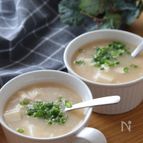優しい味でめちゃ旨♡ふわとろ豆腐と長芋の味噌スープ
