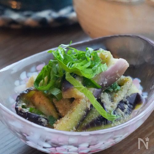 【レンジで簡単】茄子の胡麻酢和え