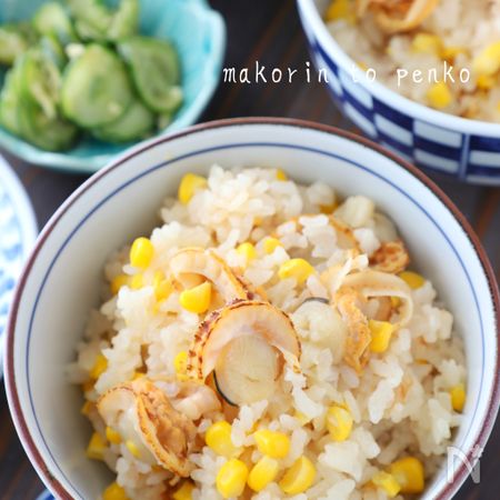 とうもろこしとホタテのバターだししょうゆご飯 By まこりんとペン子 レシピサイト Nadia ナディア プロの料理家のおいしいレシピ