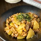 大根と豚こま肉の照り焼き炒め