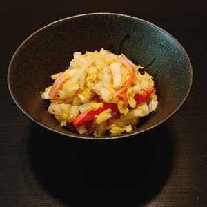 りんの作ってみた!投稿(白菜で簡単副菜♡『白菜とかにかまのごまポン酢サラダ』)