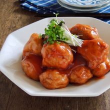 しっとり豚団子の甘酢あんかけ（介護食）