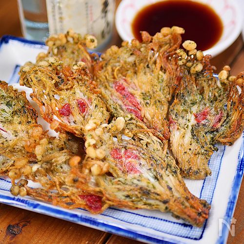 梅と青のり香る✨カリカリぷりぷりえのきの唐揚げ🤤🍄