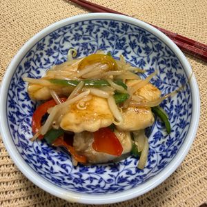 shishiの作ってみた!投稿(行列の中華屋さんの🍚鶏むね肉とモヤシのとろとろ中華炒め🤩)